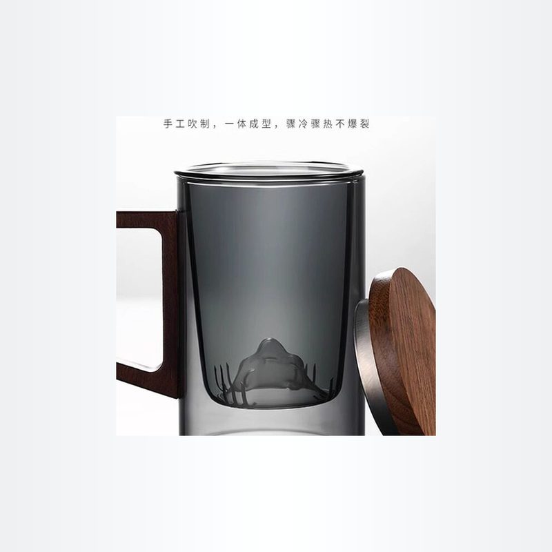 玻璃茶水分离杯 带滤网 细节图1
